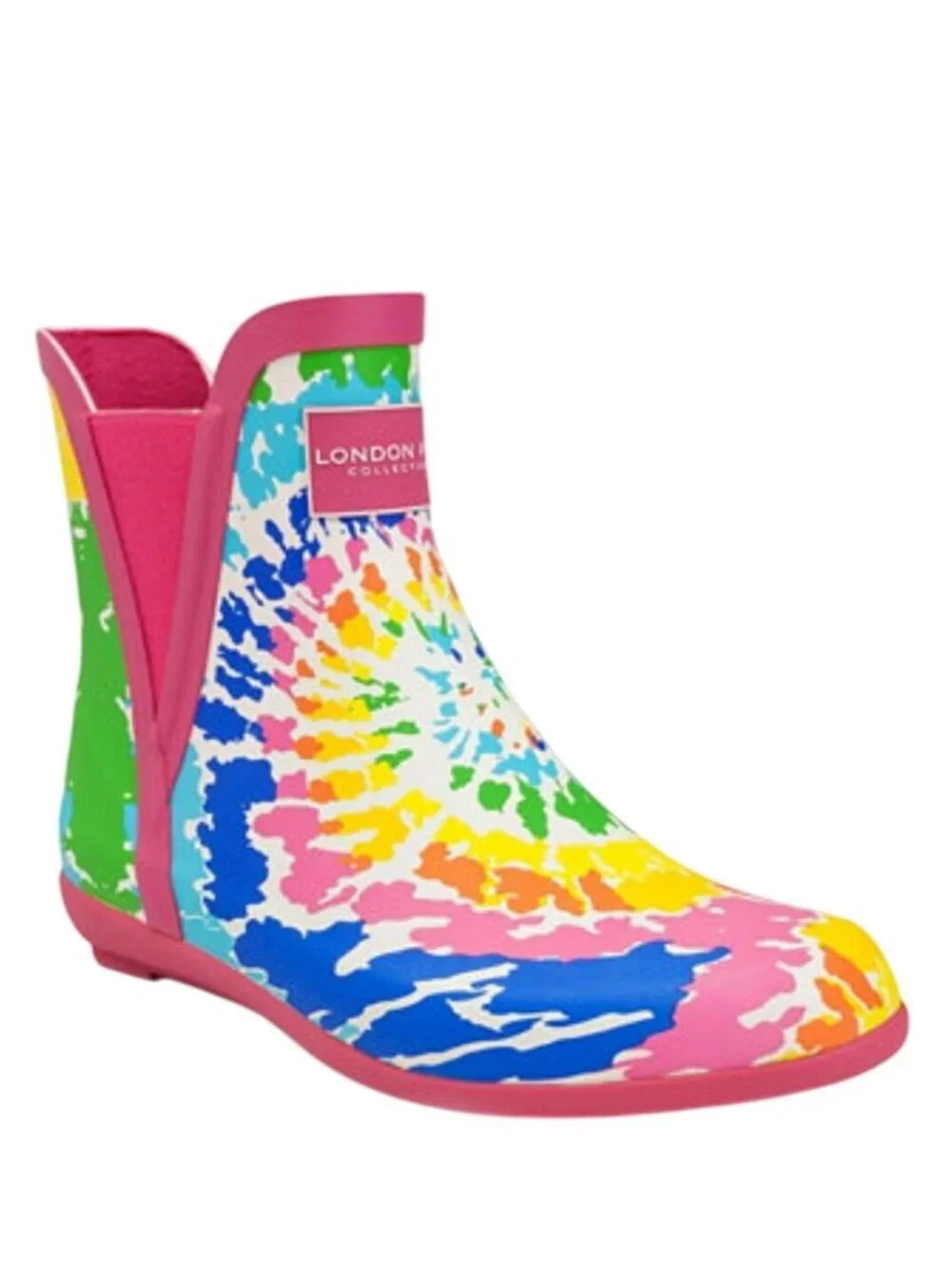 London Fog Piccadilly Rain Boot Chelsea Gusset Pull On Rainbow Size 9M